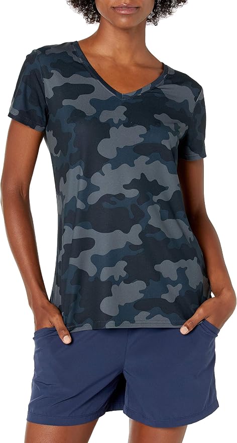 Amazon Essentials Women's Active Quick Dry Tech Stretch Short-Sleeve V-Neck T-Shirt (Available in Plus Size), Pack of 2 - Image 3