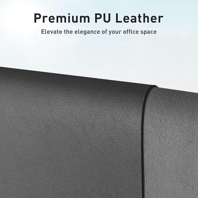 Aothia Faux Leather Desk Mat – Large Mouse Pad, Non-Slip PU Leather Blotter, Waterproof Writing Surface for Office and Home (Grey, 47.2" x 23.6") - Image 2