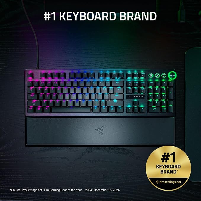 Razer Huntsman V3 Pro 8KHz Esports Gaming Keyboard, Analog Optical, Black | Gen-2 Analog Optical Switches, Rapid Trigger, Adjustable Actuation, Media Controls, PBT Keycaps - Image 2