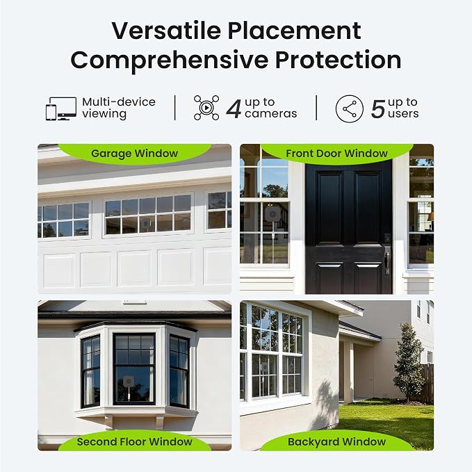 Window Security Camera 2K, Indoor WiFi Cameras 2.4GHz/5GHz, 2 Pack with Colorvue AI Color Night Vision, Person Detection with Auto-Focus, 24/7 Recording Compatible with Alexa & Google Home - Image 8