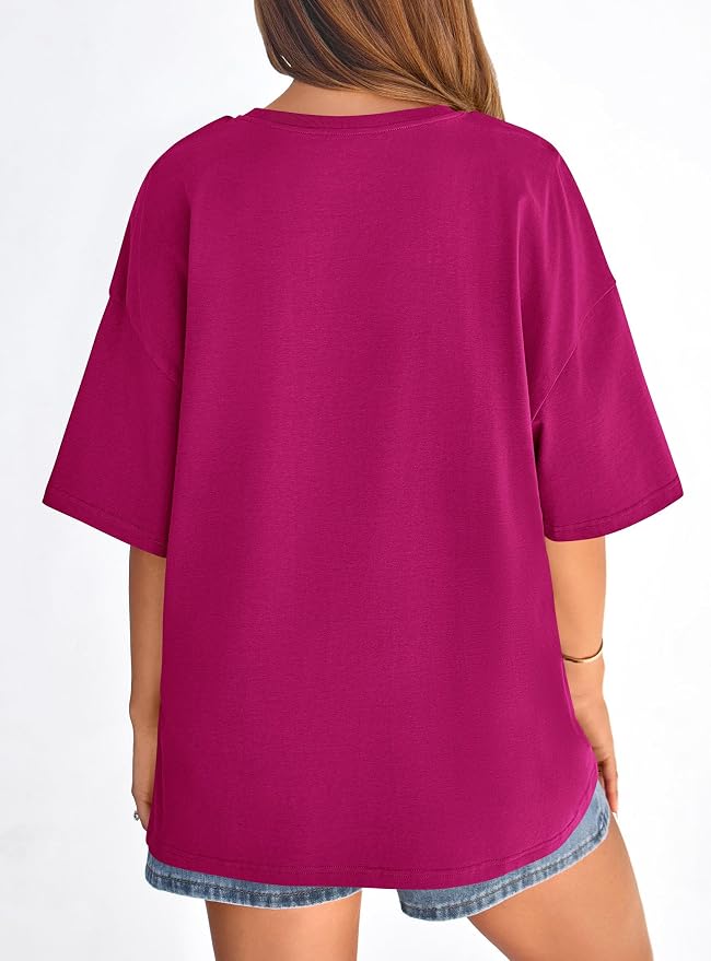 PRETTYGARDEN Womens 2026 Spring Going Out Tops Casual Short Sleeve Crewneck Loose Fit Basic Oversized T Shirts Summer Outfits - Image 6