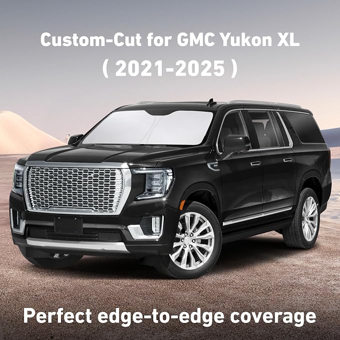 EcoNour Windshield Sunshade Compatible for GMC YukonXL 2021-2023 2024 2025, Sun Visor for Front Windshield & Window Sun Shade Cover, UV Heat Blocker & Protector, Car Accessories - Image 2