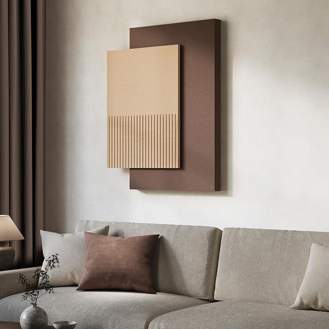 Cuspin Large 3D Textured Neutral Brown Wall Art, Modern Minimalist Paintings Beige Wall Decor, Neutral Abstract Artwork for Living Room Bedroom Dining Room Hallway Office Walls - Image 2