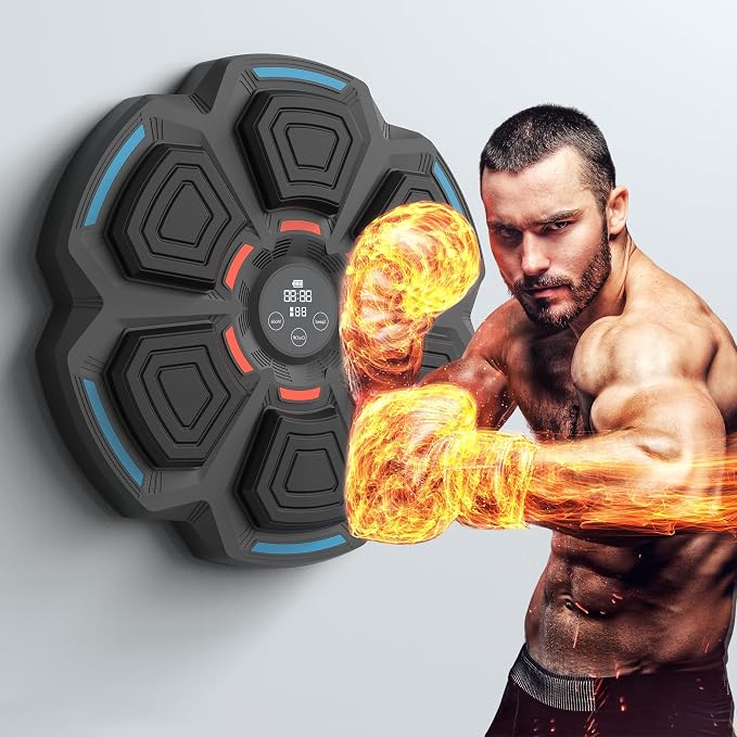 OurStarry Smart Music Boxing Machine for Adults and Kids, Wall Mounted Punching Trainer with Boxing Gloves, LED Electronic Target, 9 Modes and 9 Speeds, Home Gym Workout Equipment - Image 6