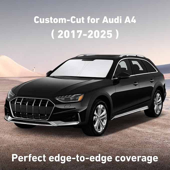 EcoNour Windshield Sunshade Compatible for Audi A4 2017-2023 2024 2025, Sun Visor for Front Windshield & Window Sun Shade Cover, UV Heat Blocker & Protector, Car Accessories - Image 2