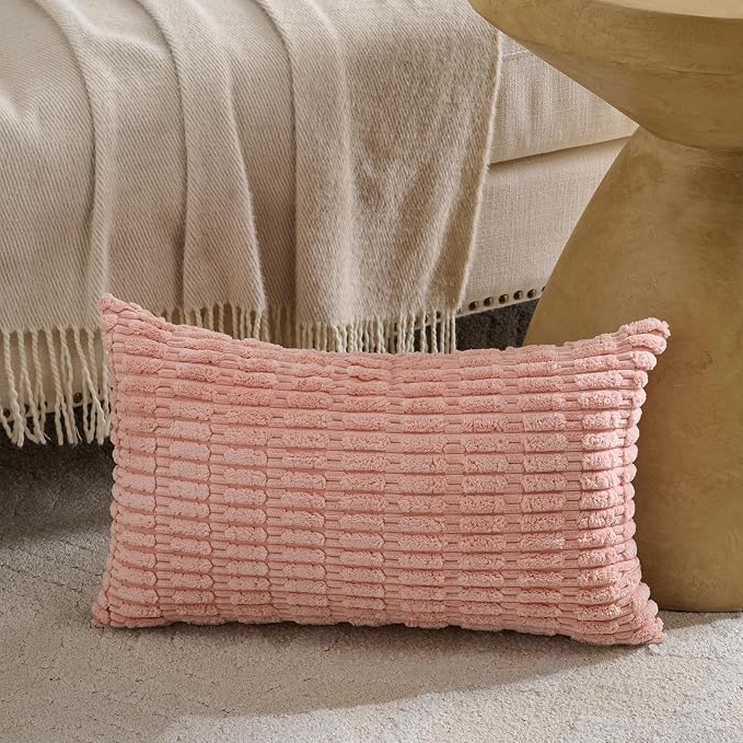 Fancy Homi 4 Packs Decorative Throw Pillow Covers for Living Room Couch Bed, Modern Farmhouse Boho Home Décor Accent Cushion Case, 24" x 16", Pink Series - Image 2