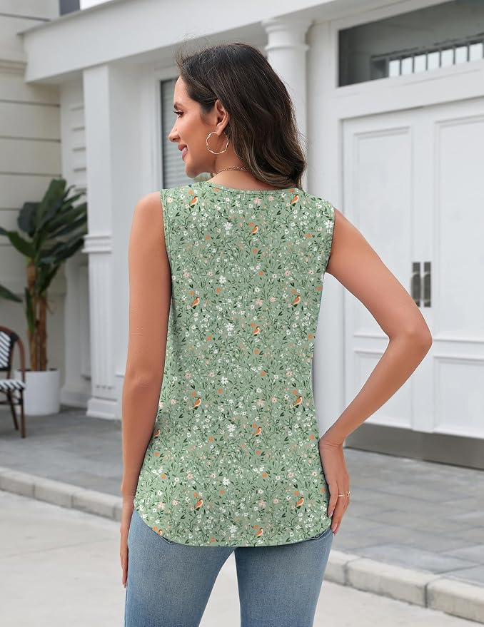 Zeagoo Tank Top for Women V Neck Loose Fit Sleeveless Summer Tops Business Casual Outfits Dressy Blouses Shirts - Image 3