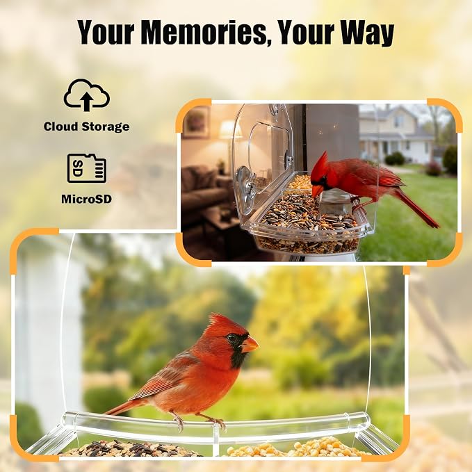 Smart Window Bird Feeder with 2K Camera & AI Identification, Strong Suction Cup Mount, All-Weather Design, Real-Time Alerts, Easy to Install, for Apartments & Homes, Perfect for Bird Lovers - Image 5