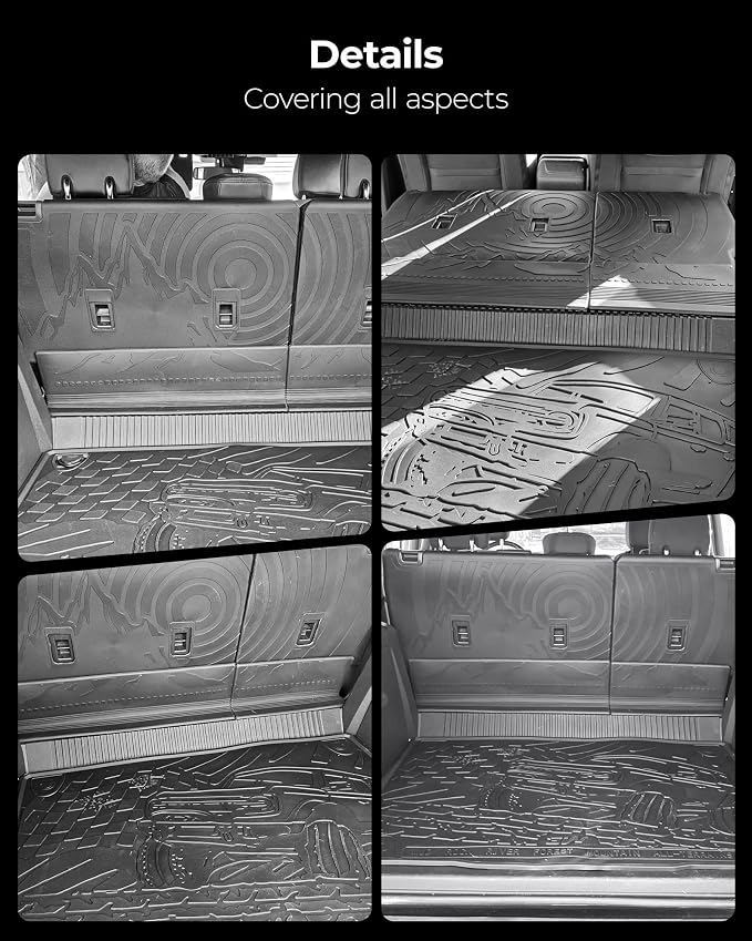 3W Ford Bronco Back Seat Cover Custom Fit for 2021-2025 2026 Bronco 4 Door All Weather Fit for Floor Liner Backrest Mats Full Set Ford Bronco Accessories - Image 7