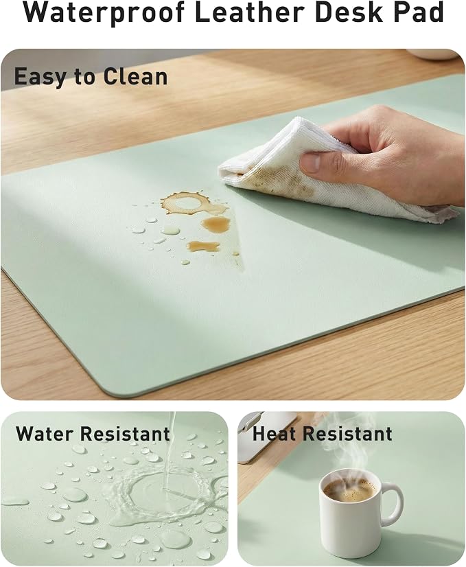 Aothia Faux Leather Desk Mat - Large Mouse Pad, Non-Slip PU Leather Blotter, Waterproof Writing Surface for Office and Home (Aqua, 40" x 24") - Image 7