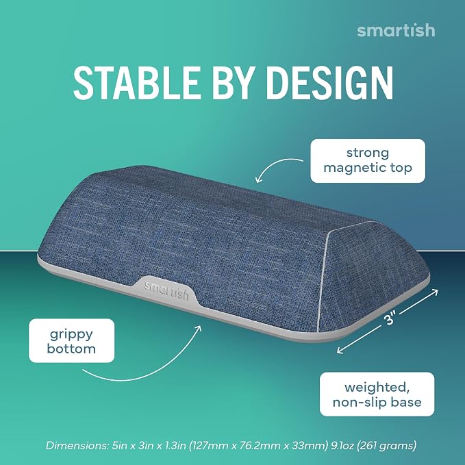Smartish® Magnetic Cord Holder - Bigger Cable Wrangler Organizer with Magnet Clips for Charger Management on Desktop, Nightstand - Holds 6+ Cables - Blue Jeanie - Image 3