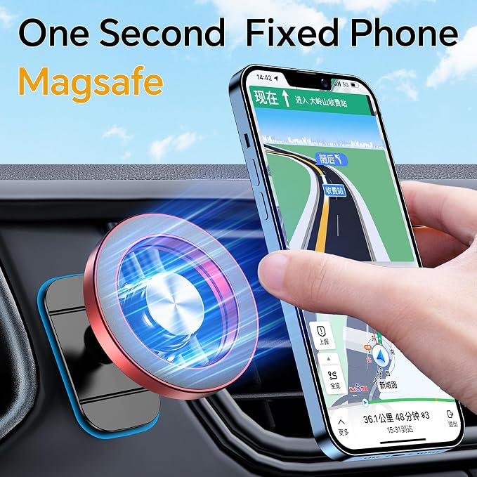 Kaistyle for Magsafe Car Mount【20 Strong Magnets】Magnetic Phone Holder for Car Phone Holder Mount Dash Mounted Holders Cell Phone Holders for Your Car Accessories for Women Men for iPhone 17 16 15 14 - Image 3
