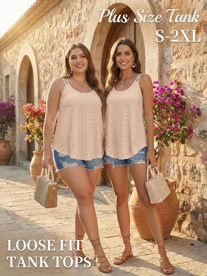 ATHMILE Women's Tank Tops Sleeveless Summer Top Spaghetti Strap Spring Shirt Loose Fit Beach Vacation 2026 Casual - Image 5