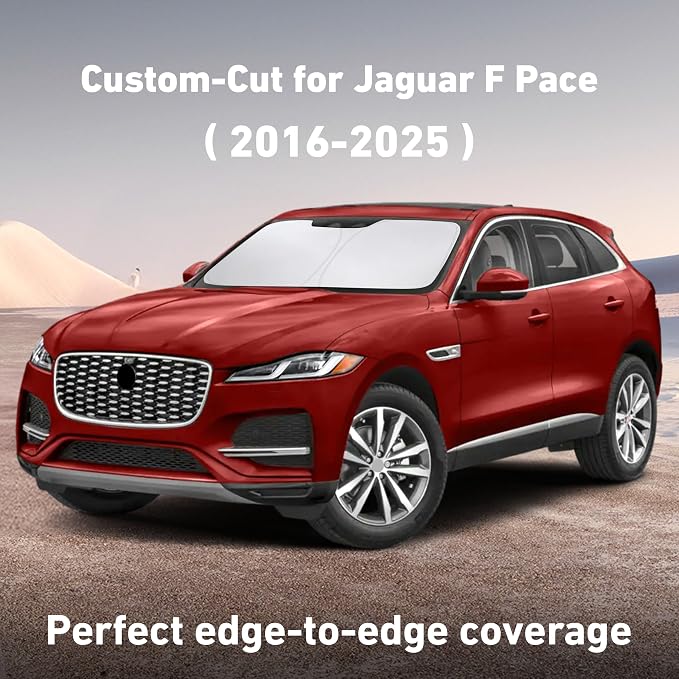 EcoNour Windshield Sunshade Compatible for Jaguar F-Pace 2016-2023 2024 2025, Sun Visor for Front Windshield & Window Sun Shade Cover, UV Heat Blocker & Protector, Car Accessories - Image 2