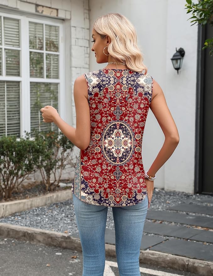 Zeagoo Tank Top for Women V Neck Loose Fit Sleeveless Summer Tops Business Casual Outfits Dressy Blouses Shirts - Image 4