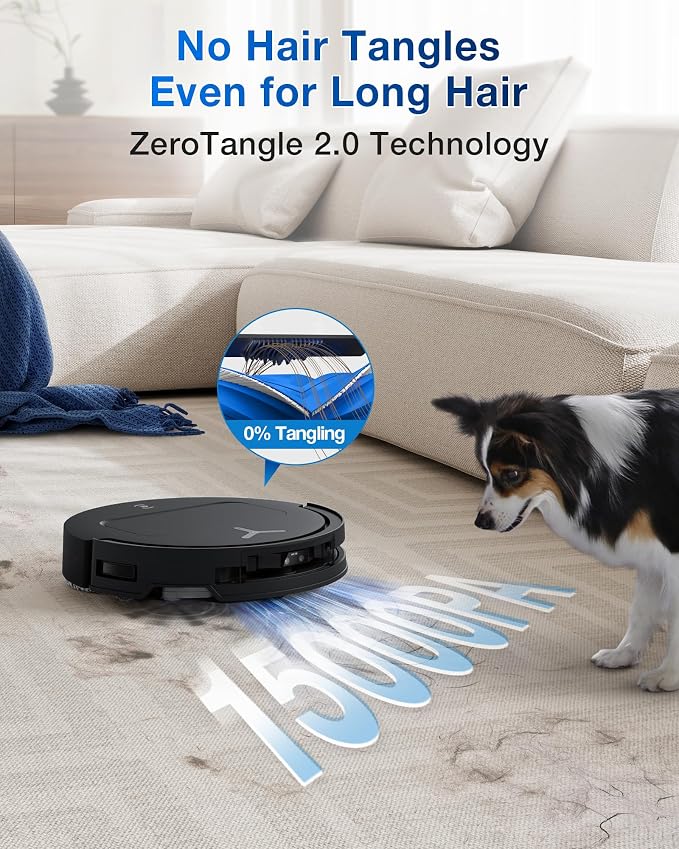 ECOVACS DEEBOT T50 PRO Omni Robot Vacuum & Mop, 3.19" Ultra-Slim, 15,000Pa Strong Suction, ZeroTangle 2.0, TruEdge Edge Cleaning, AIVI 3D Avoidance, Self-Empty, Auto Mop Wash & Dry - Image 5