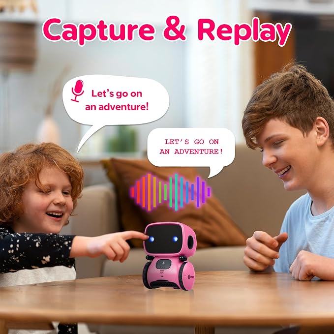 Contixo R1 Kids Robot Toy, Pink Interactive Smart Robots with Voice Control Talking Dancing Learning Touch Sensor Compact Educational Portable Toy for Boys Girls Toddlers 3-8 Years Old Birthday Gifts - Image 5