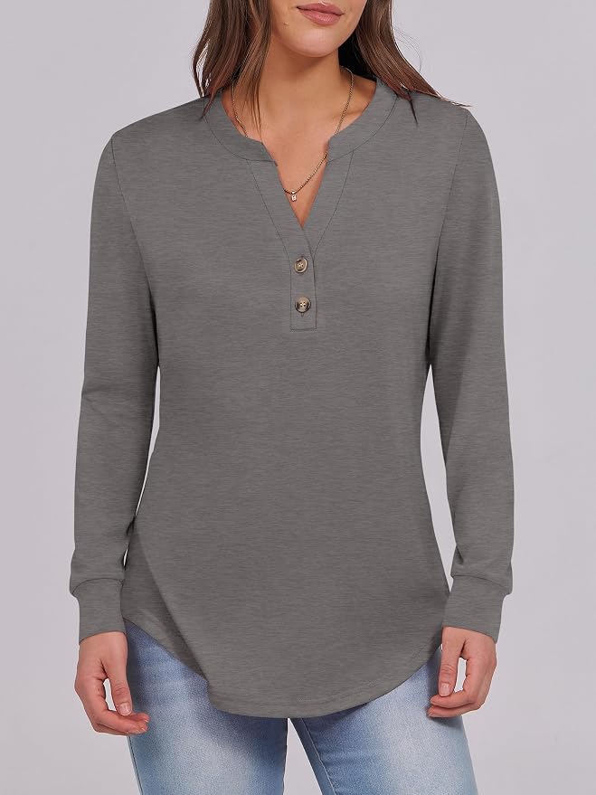ANRABESS Women's Long Sleeve Shirts 2026 Spring Fashion Dressy Casual Tops Trendy Henley Blouses Cute Work Outfits Clothes - Image 4