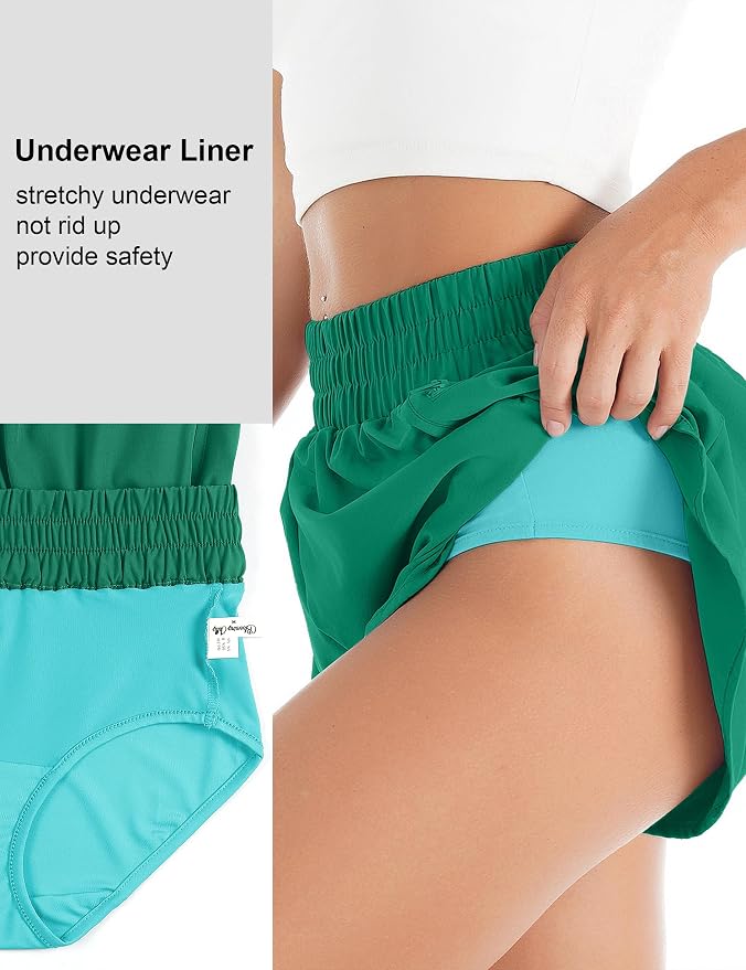 Blooming Jelly Women's Quick-Dry Running Shorts Workout Sport Layer Active Shorts with Pockets 1.75" - Image 5