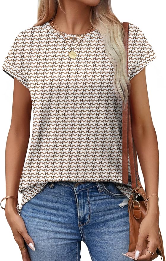 Alaroo Womens Summer Tops Short Sleeve Shirts Crew Neck Tshirt Cute Trendy Tunic Blouses (S-3XL) - Image 3