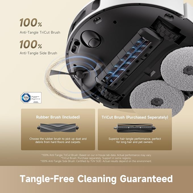 dreame D30 Ultra CE Robot Vacuum and Mop, 25,000Pa Powerful Suction | 0.41in Mop Lifting, Multifunctional Base Station, Auto Dust Emptying & Mop Self-Cleaning, Smart Obstacle Avoidance, White - Image 6
