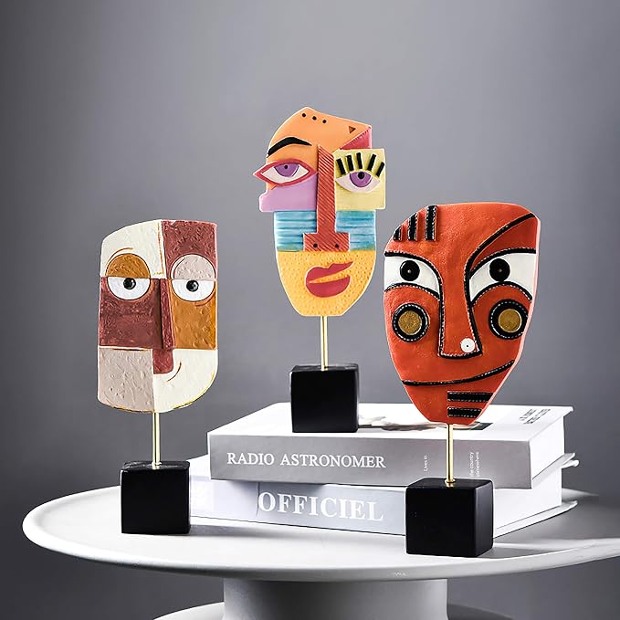 Smile - Handcrafted Statues Resin Abstract Sculpture for Home Decor Modern,African Art Tribal Figurines Decorations Items Accents Influencer Picks for Bookshelf,TV Stand,Living Room,Nightstand - Image 6