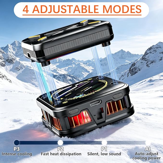 Wireless Magnetic Phone Cooler for Gaming & Streaming | Cordless Operation | Semiconductor Cooling | Digital Display | Quiet Fan | Travel & Outdoor Ready - Image 2