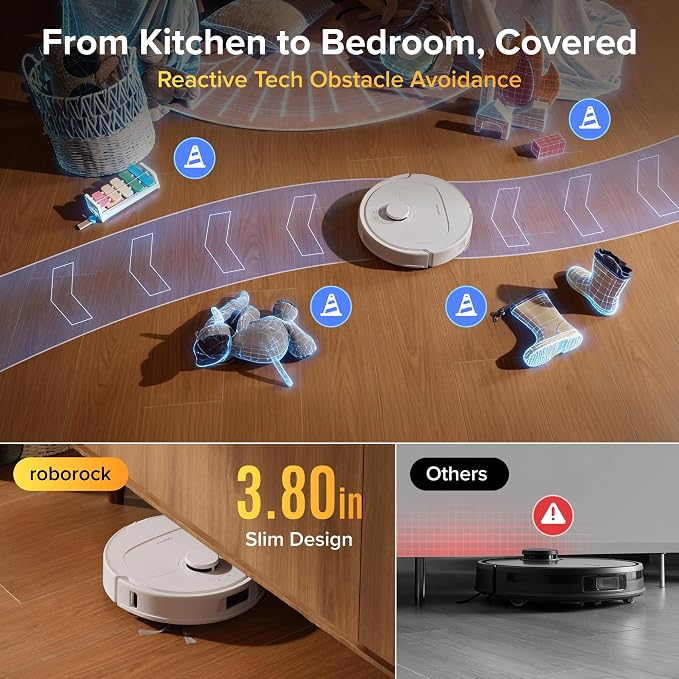 roborock 2026 New Qrevo S Pro Robot Vacuum and Mop, 18,500Pa Suction | Multifunctional Dock with 167℉ Mop Self-Cleaning, Smart Obstacle Avoidance, Anti-Tangle Brush, Liftable Spinning Mop, White - Image 6