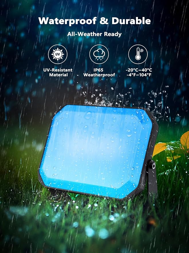 BrizLabs Smart Flood Lights, 6 Pack Orange & Purple Halloween Floodlights | RGBCW Color Changing; APP & Voice Control; Waterproof Landscape Lighting for Fall Autumn Garden Yard House Wall Pathway Decor - Image 7