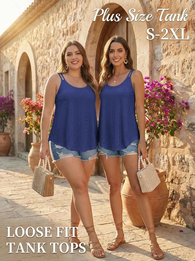 ATHMILE Women's Tank Tops Sleeveless Summer Top Spaghetti Strap Spring Shirt Loose Fit Beach Vacation 2026 Casual - Image 5