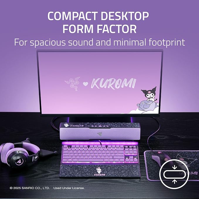 Razer Leviathan V2 X, PC Soundbar, Full-Range Drivers, Kuromi Edition | Compact Design, Chroma RGB, USB-C, Bluetooth 5.0, for PC, Laptop, Smartphones, Tablets & Nintendo Switch - Image 3