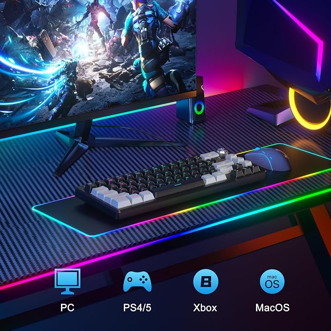 MageGee Mini 60% Gaming Keyboard, RGB Backlit 68 Key Ultra-Compact Keyboard, TS68 Ergonomic Waterproof Mechanical Feeling Office Computer Keyboards for PC, MAC, PS4, Xbox ONE Gamer - Image 5