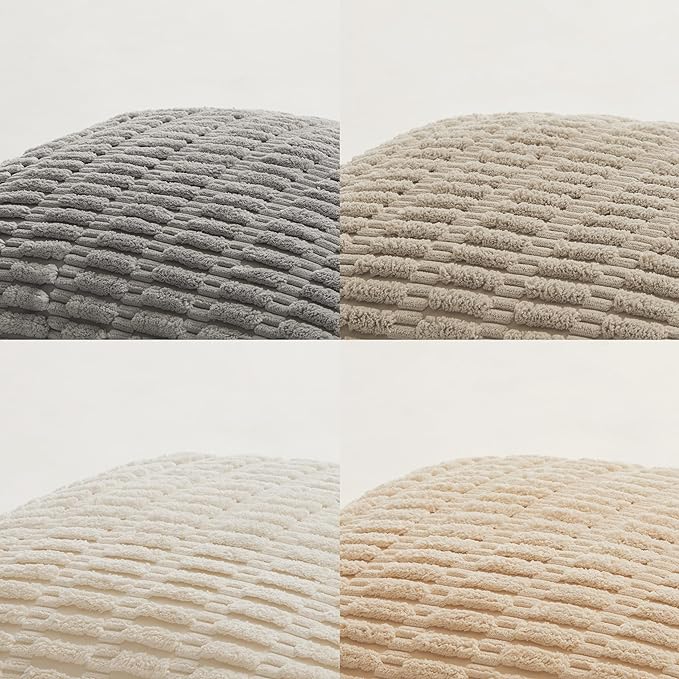 Fancy Homi 4 Packs Decorative Throw Pillow Covers for Living Room Couch Bed, Modern Farmhouse Boho Home Décor Accent Cushion Case, 20" x 20", Neutral - Image 5