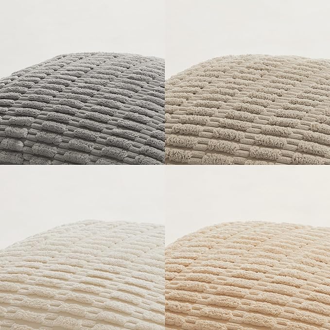 Fancy Homi 4 Packs Decorative Throw Pillow Covers for Living Room Couch Bed, Modern Farmhouse Boho Home Décor Accent Cushion Case, 18" x 18", Neutral - Image 5