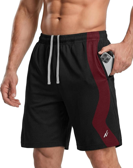 Quick Dry Knit Men's Athletic Shorts Loose-Fit Running Workout Gym Shorts by NYThreads