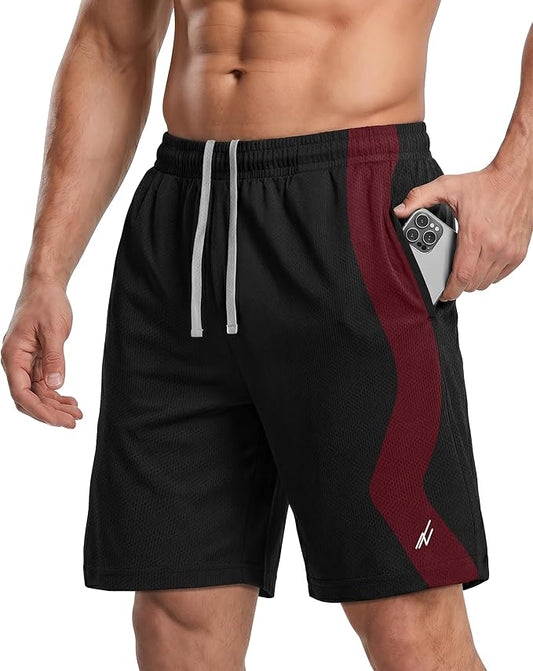 Quick Dry Knit Men's Athletic Shorts Loose-Fit Running Workout Gym Shorts by NYThreads