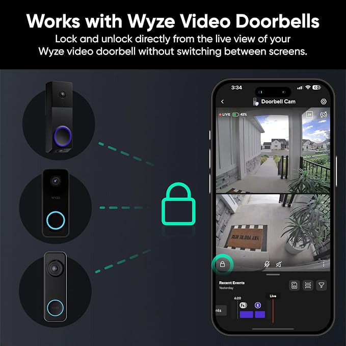 Wyze Auto-Lock Bolt v2, Fingerprint Keyless Entry Smart Lock, AI Learning Scanner with Wi-Fi Front Door Lock Deadbolt, Auto-Lock, 8 Months Battery, BHMA2, IP53, Anti-Peep Keypad, Backup Keys - Image 10