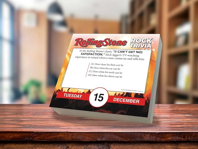 Rolling Stone Rock Trivia 2026 Daily Desk Calendar: Boxed Page-a-Day Music Quiz Calendar with Day-to-Day Rock History, Legends & Iconic Moments - Image 4
