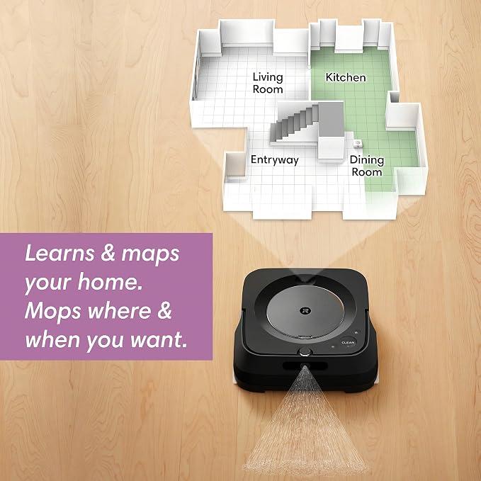 iRobot Braava Jet m6 6113 Ultimate Robot Mop - Wi-Fi Connected, Precision Jet Spray, Smart Mapping, Compatible with Alexa, Ideal for Multiple Rooms, Recharges and Resumes, Graphite - Image 7