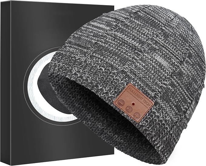 Bluetooth Beanie Hat Headphones Unique Tech Gifts Stocking Stuffer by FULLLIGHTTECH