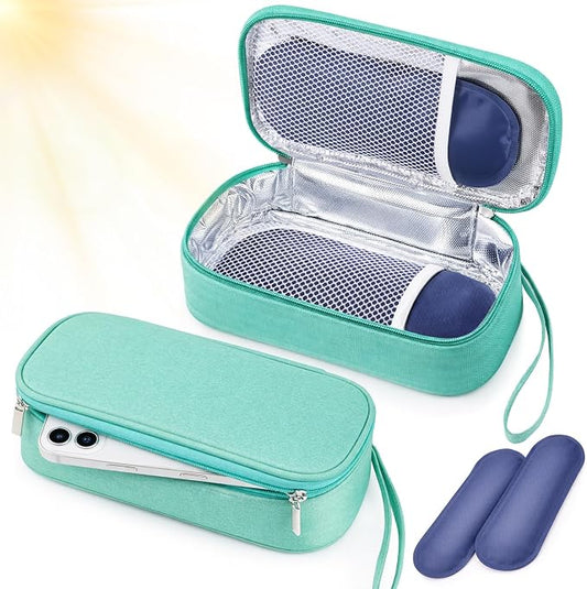 Phone Cooler Bag for Beach, Portable Phone Cooling Pouch with 2 Reusable Ice Packs, Keeps Cool in Extreme Heat for Car Pool Hiking, Extends Battery Life, Fits All Smartphones(Green,Fabric) by Unknown