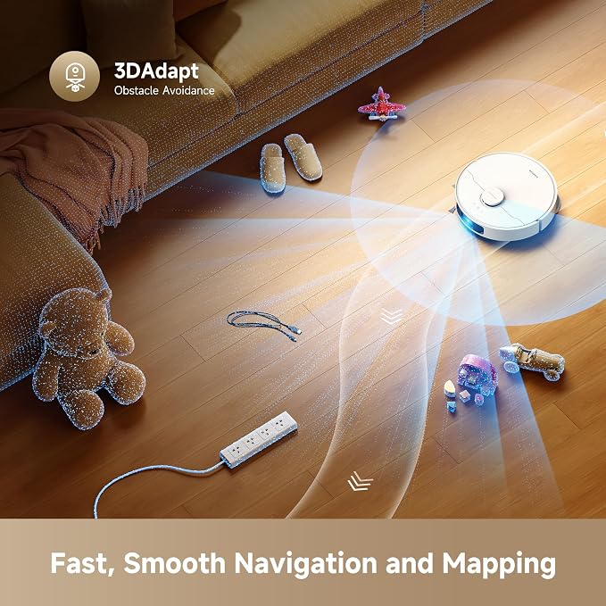 dreame D30 Ultra CE Robot Vacuum and Mop, 25,000Pa Powerful Suction | 0.41in Mop Lifting, Multifunctional Base Station, Auto Dust Emptying & Mop Self-Cleaning, Smart Obstacle Avoidance, White - Image 8