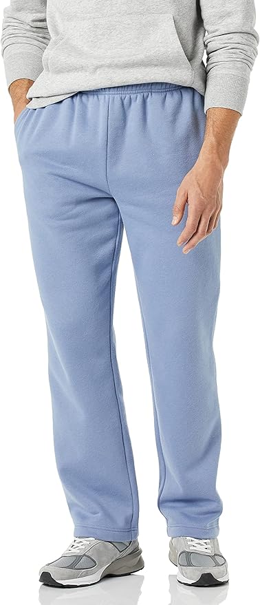 Amazon Essentials Men's Relaxed Straight Leg Fleece Open Bottom Sweatpant (Available in Big & Tall) by AmazonEssentials