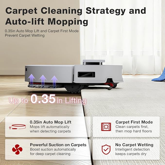 YEEDI M12 PRO Gen2 Robot Vacuum & Mop, 25000Pa Powerful Suction, LDS Laser Navigation, Auto Dust Collection & Mop Cleaning, 113°F Hot Air Dry OMNI Station, ZeroTangle 2.0 Technology, 3L Large Dust Bag - Image 4