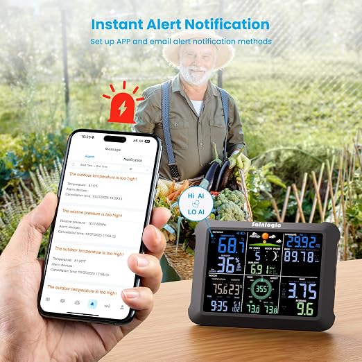 Sainlogic WiFi Smart Weather Station 14-in-1 with 24/7 Accurate Weather Forecast by Weatherseed AI, 8.5" Large Display, Wind Gauge, 2-Year Data Storage & Export (Only 2.4G) - Image 3