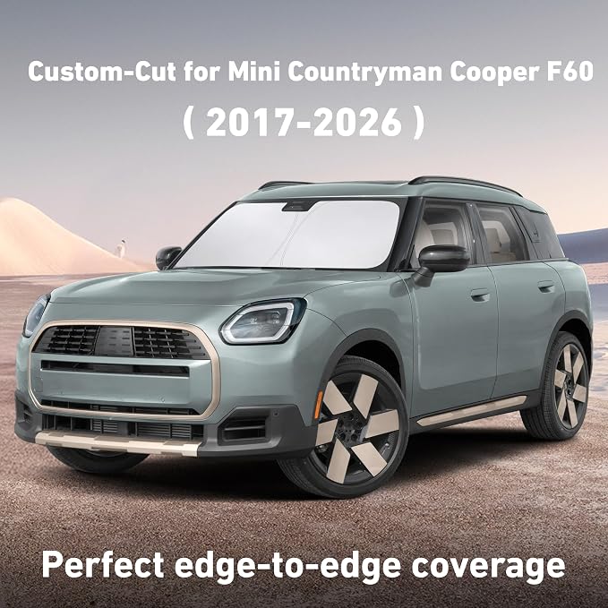 EcoNour Windshield Sunshade Compatible for Mini Country Man Cooper F60 2017-2024 2025 2026, Sun Visor for Front Windshield & Window Sun Shade Cover, UV Heat Blocker & Protector, Car Accessories - Image 2