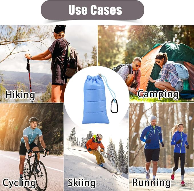 Lyreh Down Cotton Buckle Warm Phone Case, Protects from Freezing and Overheating, Perfect for Outdoor Camping (Light Blue) - Image 7