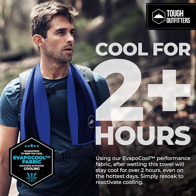 Tough Outdoors Cooling Towels for Neck Face - Neck Cooling Towel for Hot Weather Yoga Sports Golf Sweat - Instant Cold Towel - Image 2
