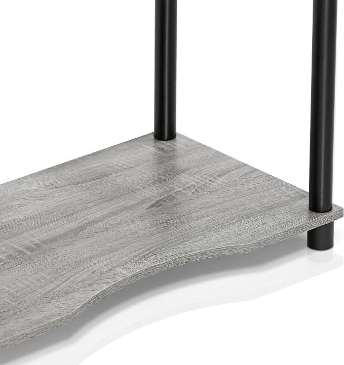 Furinno 10016GYW/BK Home Laptop Notebook Computer Desk, French Oak Grey/Black - Image 6