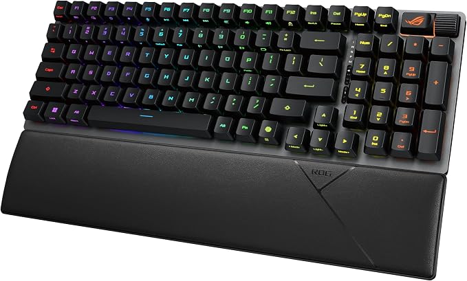 ASUS ROG Strix Scope II 96 RX Wireless Optical Gaming Keyboard – 96% Full-Size, Tri-Mode Connectivity, Pre-lubed ROG RX Red Linear Switches PBT Keycaps, RGB, PC/Mac Support - Black - Image 11